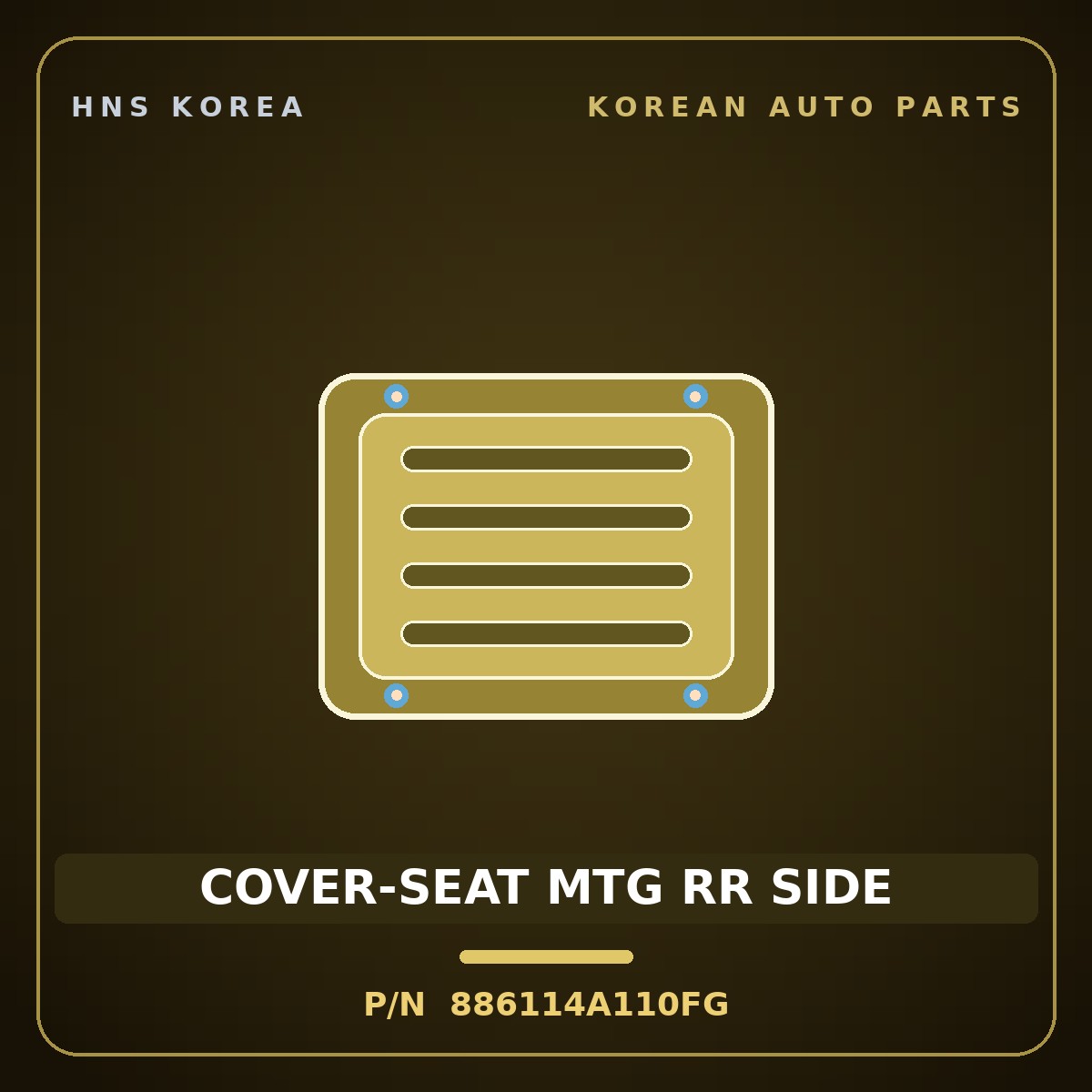 Genuine Mobis COVER-SEAT MTG RR SIDE 886114A110FG for Starex 2004 HNS Parts Korea