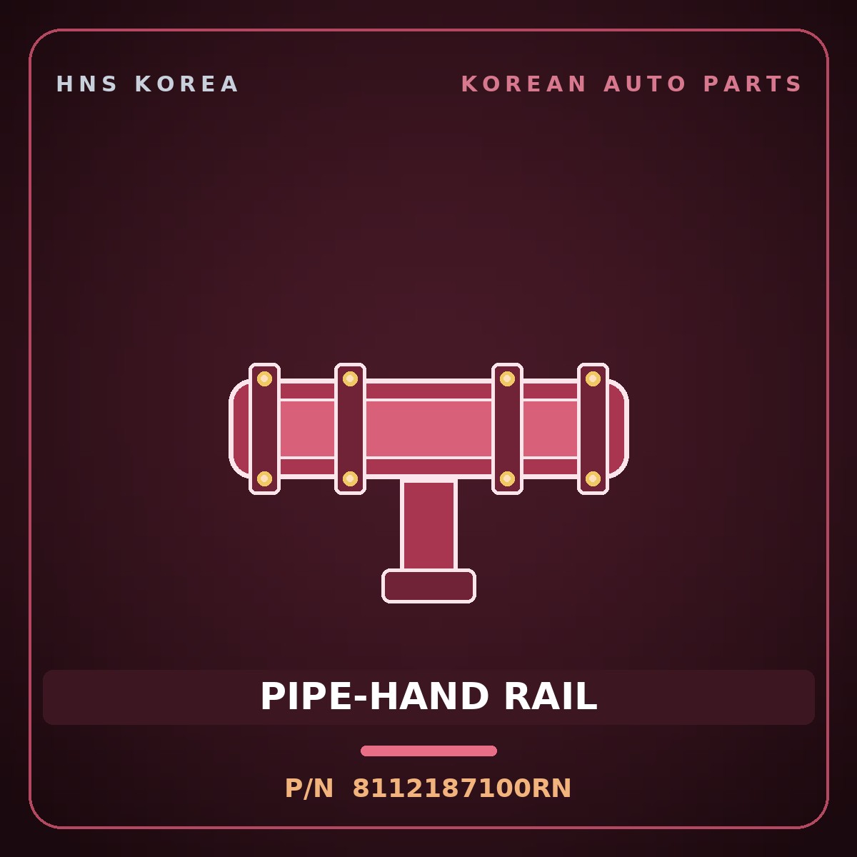 Genuine Mobis PIPE-HAND RAIL 8112187100RN for Aero City 2008 HNS Parts Korea