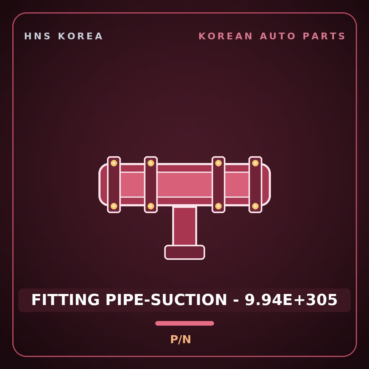 Genuine Mobis FITTING PIPE-SUCTION - 9.94E+305  for Global 900 2003 HNS Parts Korea