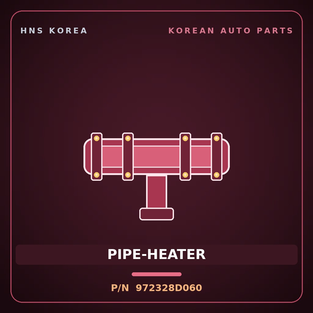 Genuine Mobis PIPE-HEATER 972328D060 for Express 2006 HNS Parts Korea