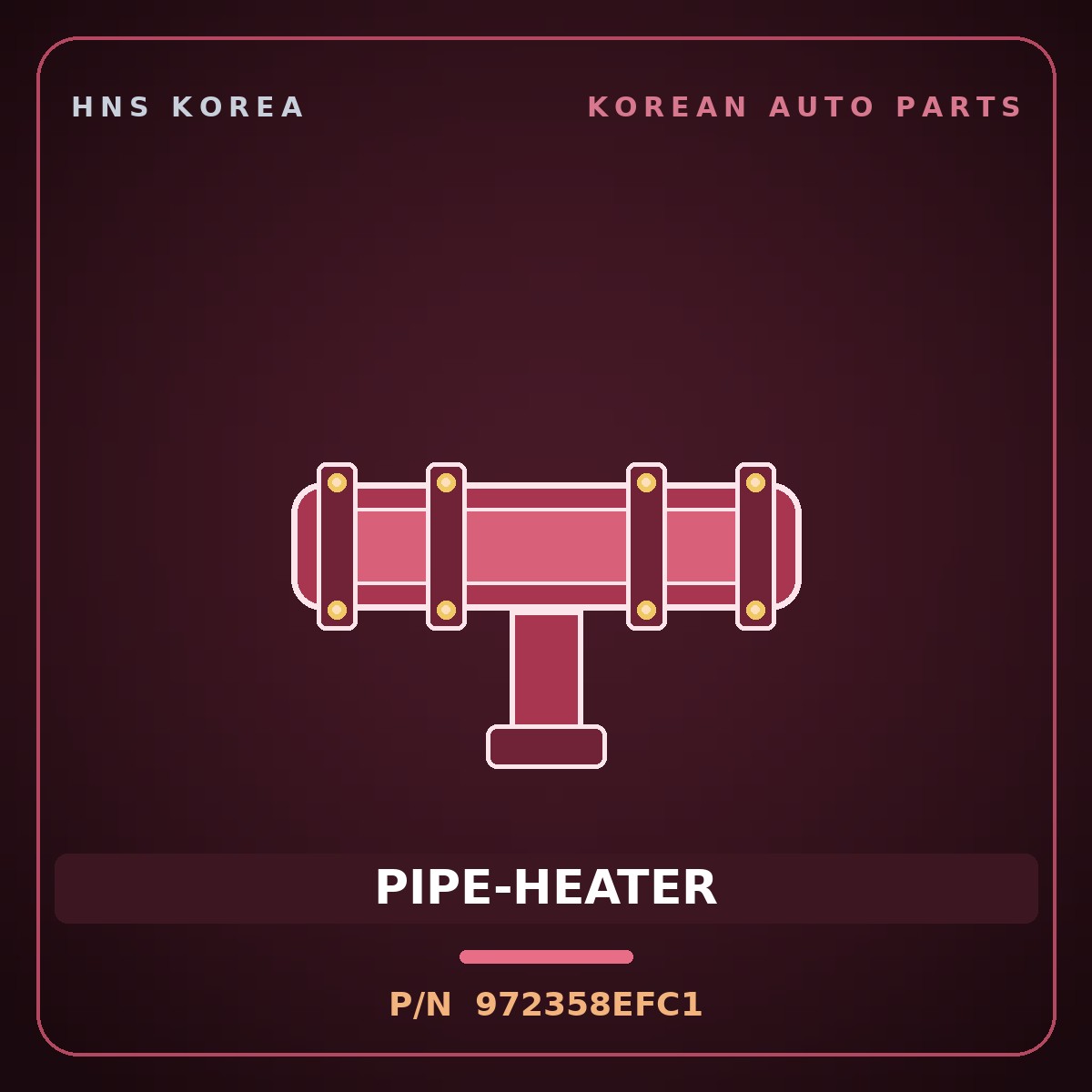 Genuine Mobis PIPE-HEATER 972358EFC1 for Universe 2019 HNS Parts Korea