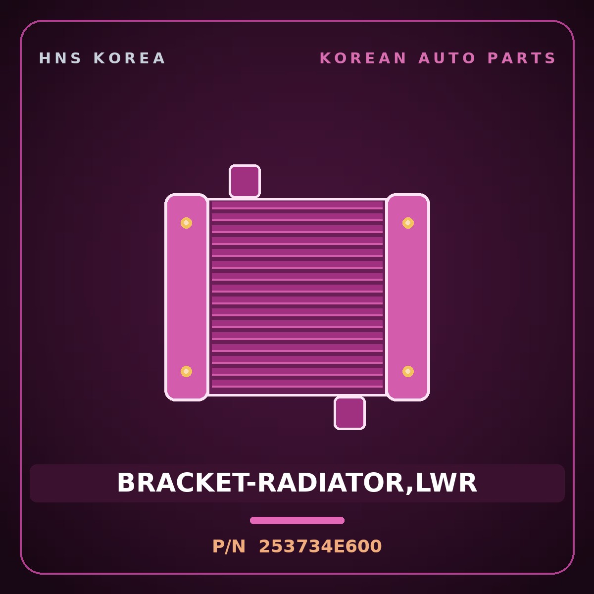 Genuine Mobis BRACKET-RADIATOR,LWR 253734E600 for Bongo 2004 HNS Parts Korea