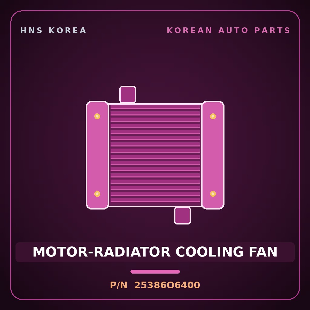 Genuine Mobis MOTOR-RADIATOR COOLING FAN 25386O6400 for Casper 2022 HNS Parts Korea