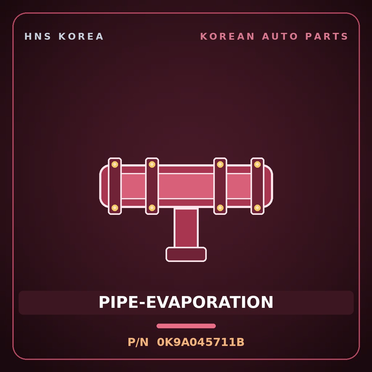Genuine Mobis PIPE-EVAPORATION 0K9A045711B for Credos 1997 HNS Parts Korea
