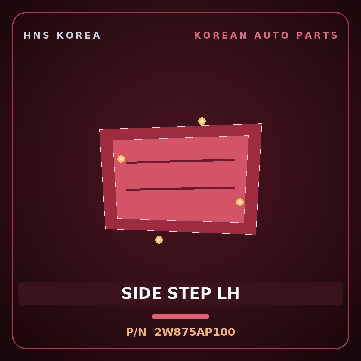 Genuine Mobis SIDE STEP LH 2W875AP100 for Santa Fe 2015 HNS Parts Korea