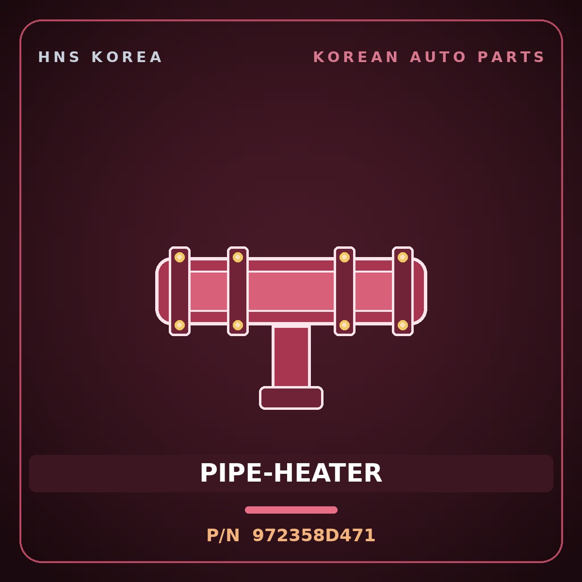 Genuine Mobis PIPE-HEATER 972358D471 for Universe 2006 HNS Parts Korea