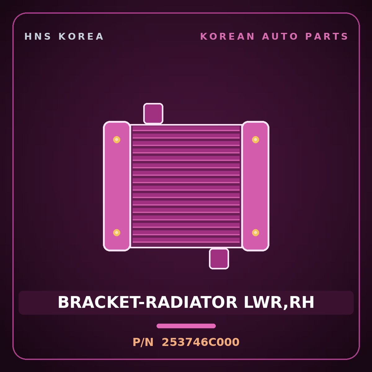 Genuine Mobis BRACKET-RADIATOR LWR,RH 253746C000 for Mega Truck 2008 HNS Parts Korea