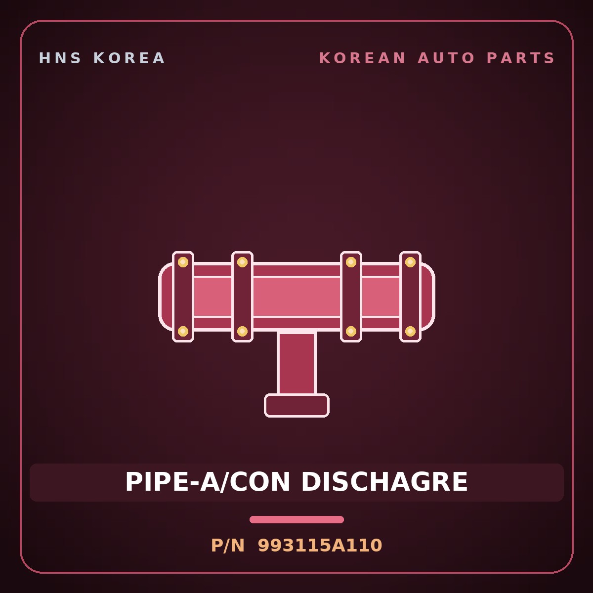 Genuine Mobis PIPE-A/CON DISCHAGRE 993115A110 for County 2004 HNS Parts Korea