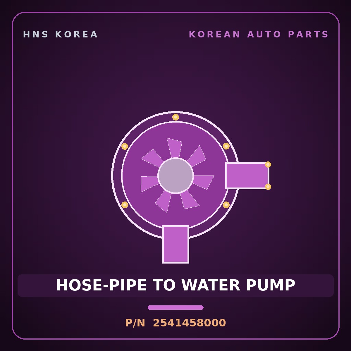 Genuine Mobis HOSE-PIPE TO WATER PUMP 2541458000 for County 2008 HNS Parts Korea