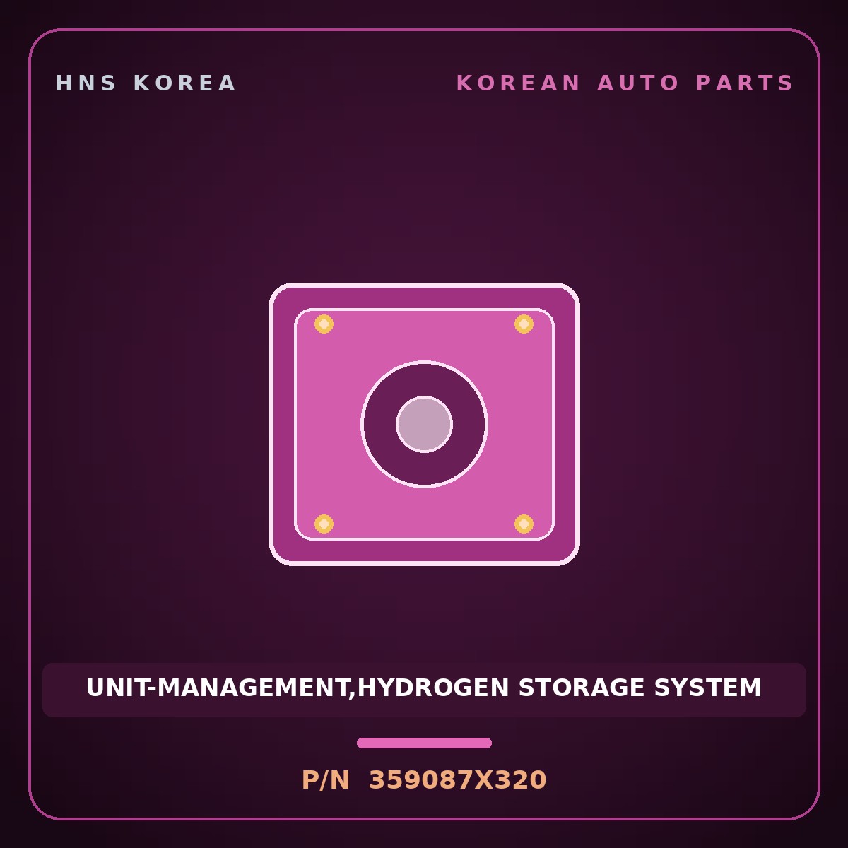 Genuine Mobis UNIT-MANAGEMENT,HYDROGEN STORAGE SYSTEM 359087X320 for Xcient 2019 HNS Parts Korea