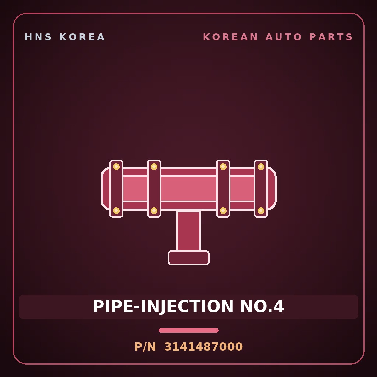 Genuine Mobis PIPE-INJECTION NO.4 3141487000 for Mega Truck 2004 HNS Parts Korea