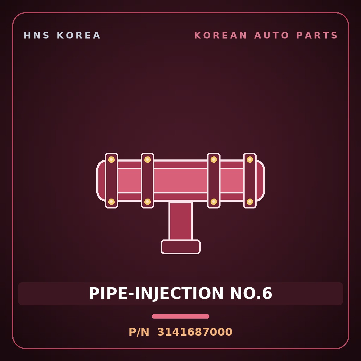 Genuine Mobis PIPE-INJECTION NO.6 3141687000 for Mega Truck 2004 HNS Parts Korea