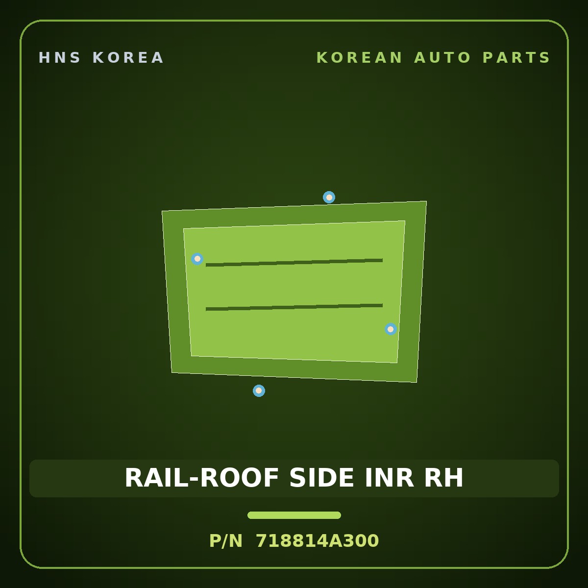 Genuine Mobis RAIL-ROOF SIDE INR RH 718814A300 for Grand Starex 1997 HNS Parts Korea