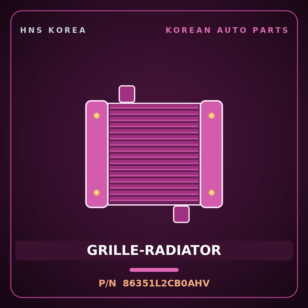 Genuine Mobis GRILLE-RADIATOR 86351L2CB0AHV for K5 2023 HNS Parts Korea