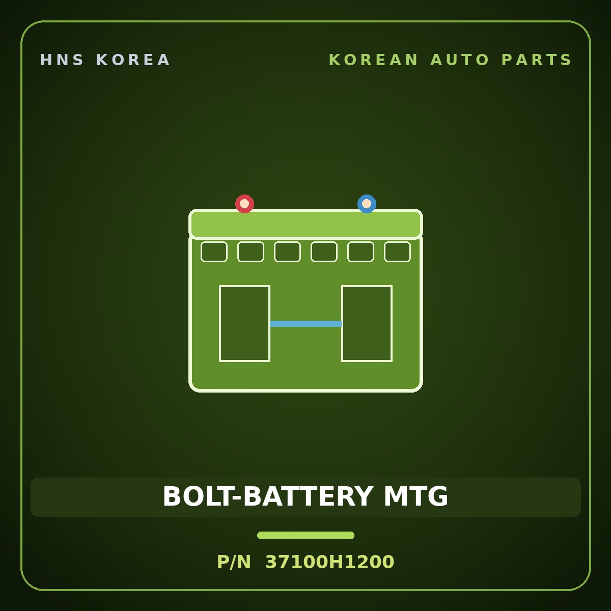 Genuine Mobis BOLT-BATTERY MTG 37100H1200 for Terracan 2000 HNS Parts Korea