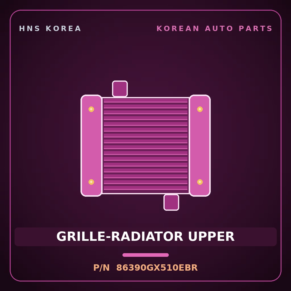 Genuine Mobis GRILLE-RADIATOR UPPER 86390GX510EBR for Casper 2024 HNS Parts Korea