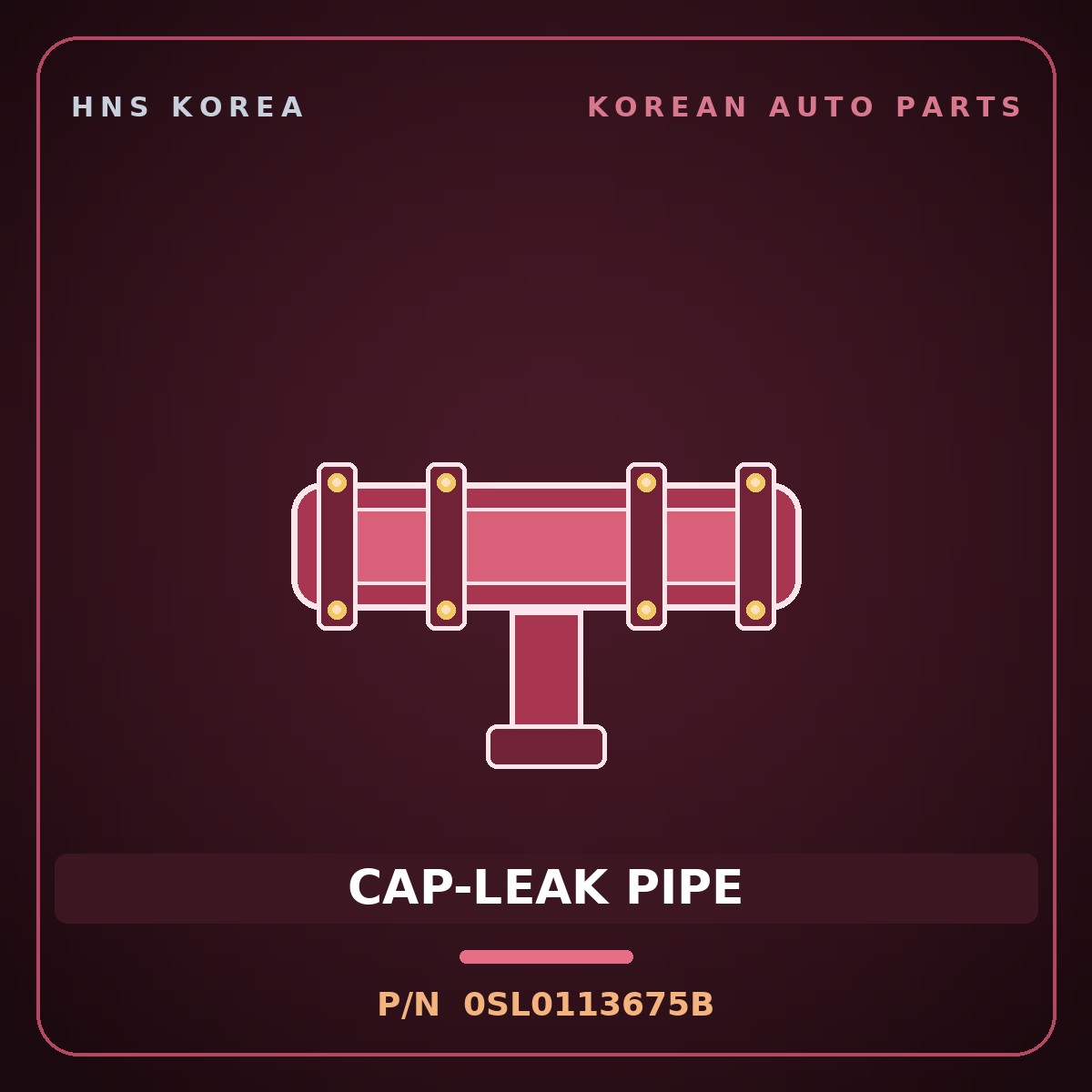 Genuine Mobis CAP-LEAK PIPE 0SL0113675B for Frontier 1995 HNS Parts Korea