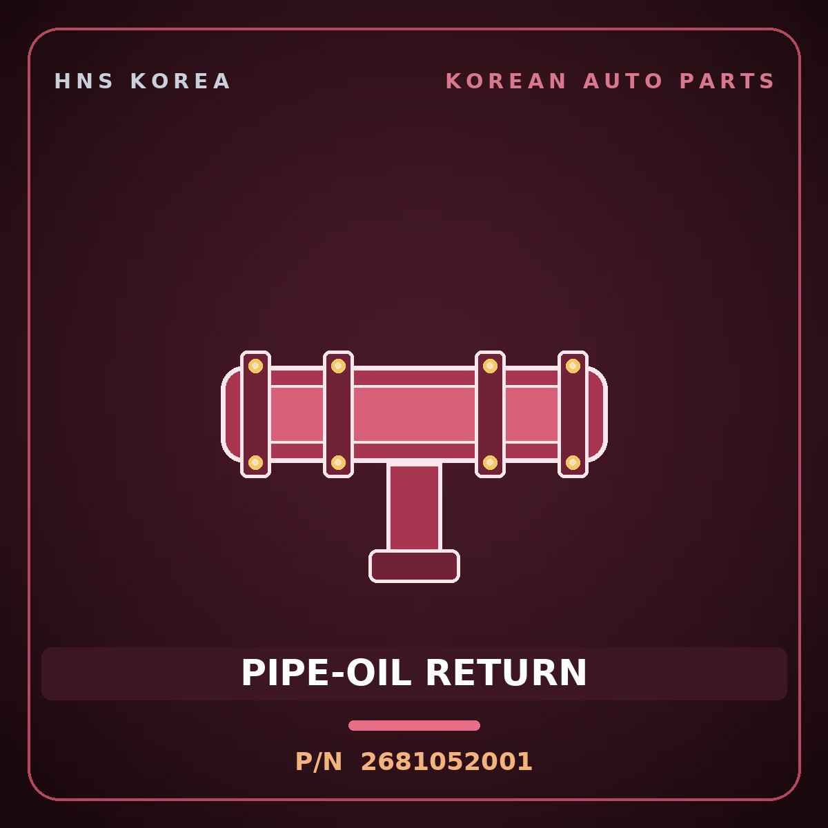 Genuine Mobis PIPE-OIL RETURN 2681052001 for Aero City 2008 HNS Parts Korea