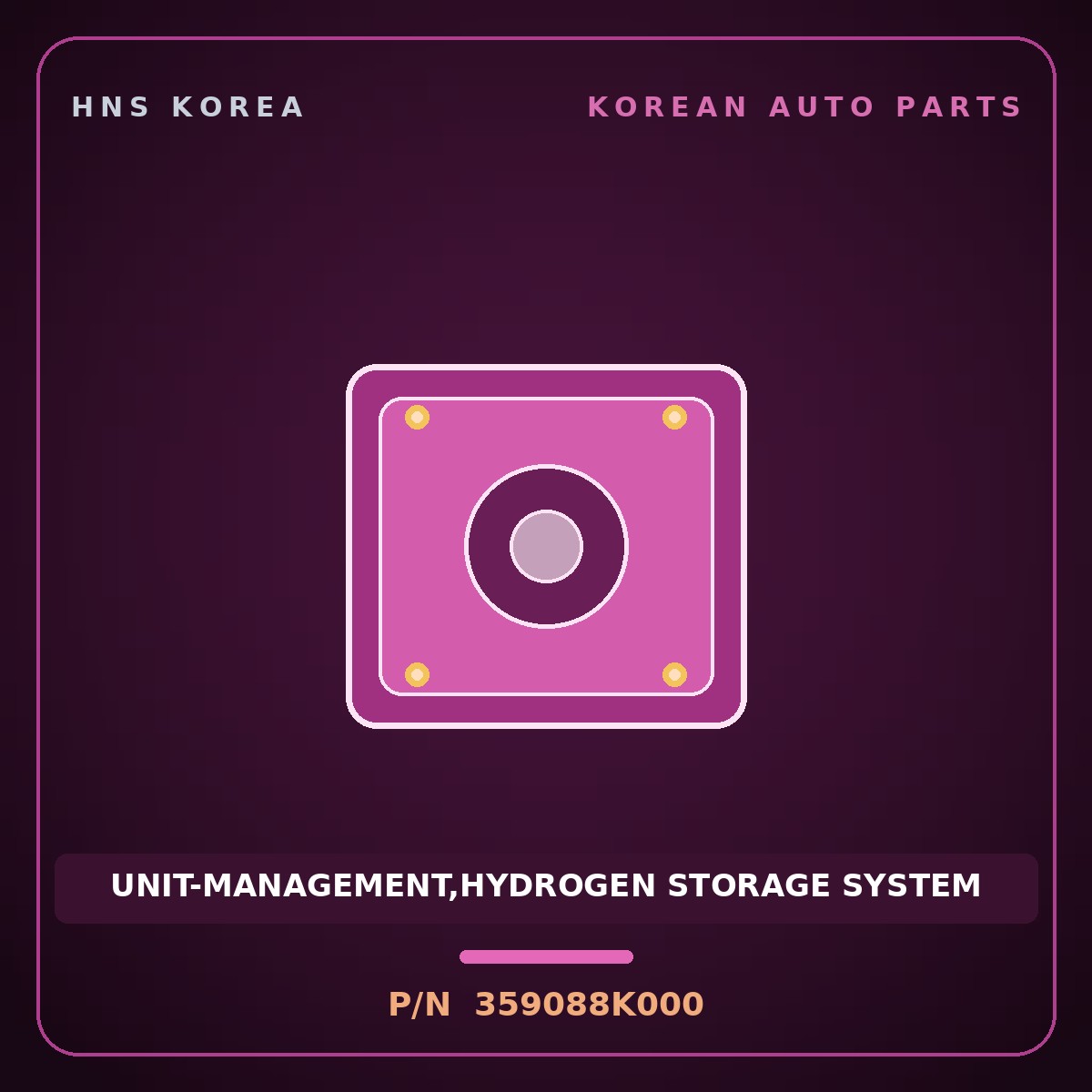 Genuine Mobis UNIT-MANAGEMENT,HYDROGEN STORAGE SYSTEM 359088K000 for Elec City 2008 HNS Parts Korea