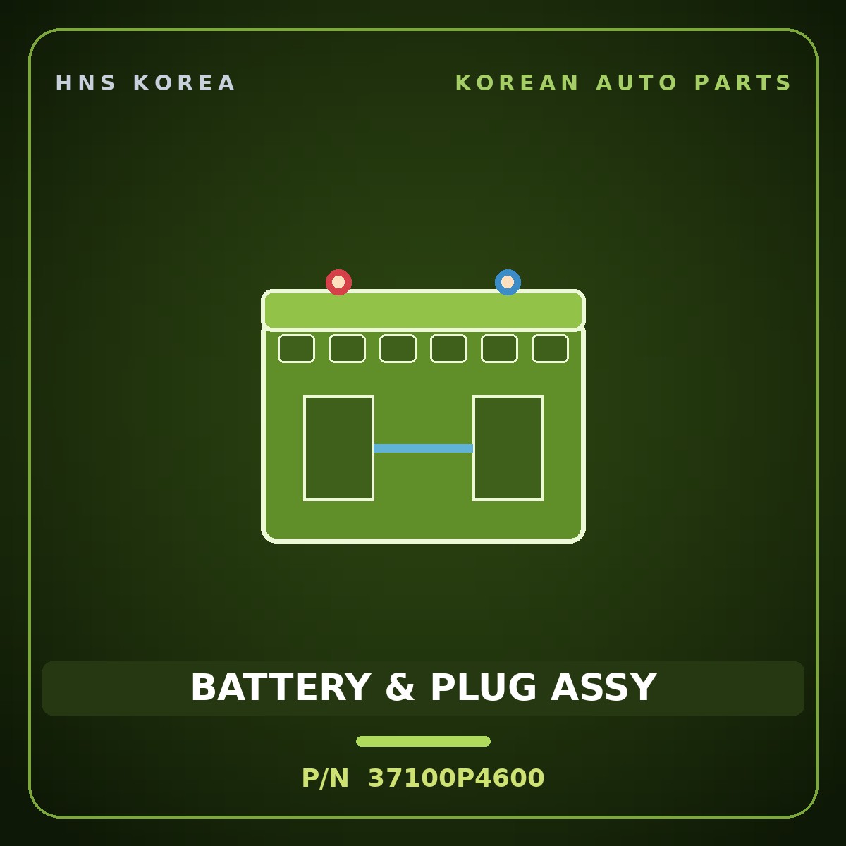 Genuine Mobis BATTERY & PLUG ASSY 37100P4600 for Sorento 2020 HNS Parts Korea