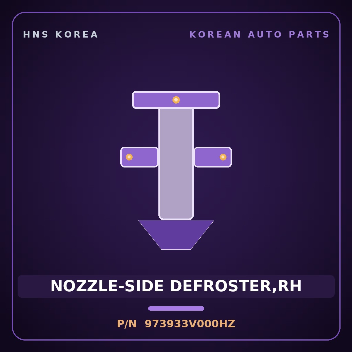 Genuine Mobis NOZZLE-SIDE DEFROSTER,RH 973933V000HZ for Grandeur 2011 HNS Parts Korea