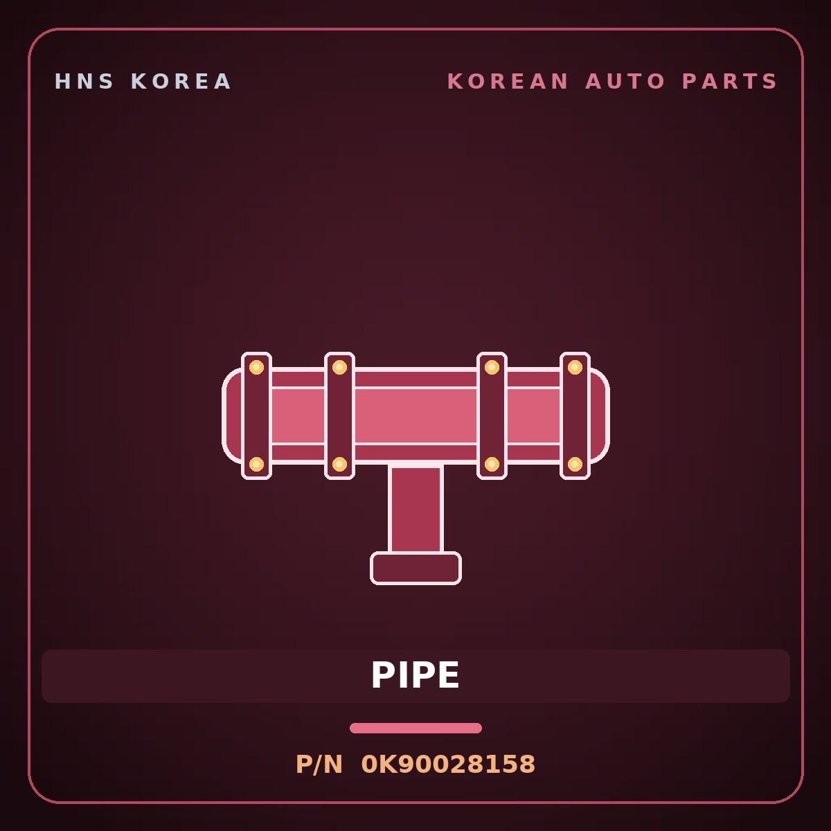 Genuine Mobis PIPE 0K90028158 for Bongo 1996 HNS Parts Korea