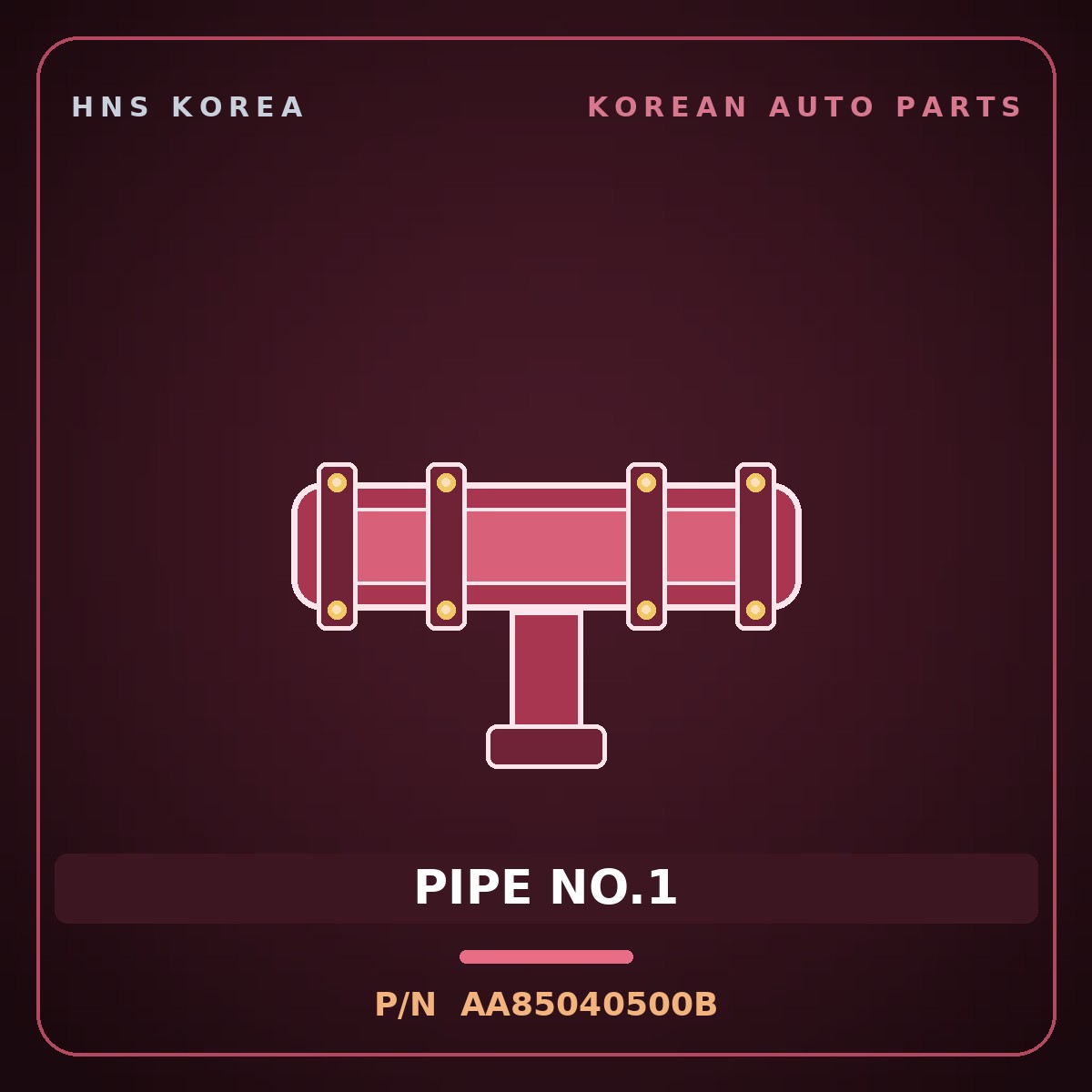 Genuine Mobis PIPE NO.1 AA85040500B for Power Combi 1998 HNS Parts Korea