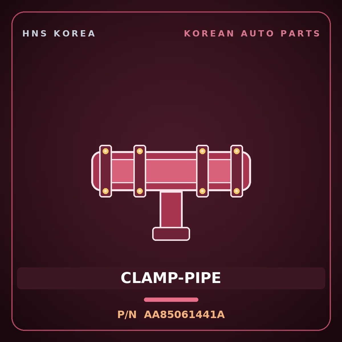 Genuine Mobis CLAMP-PIPE AA85061441A for Power Combi 1998 HNS Parts Korea