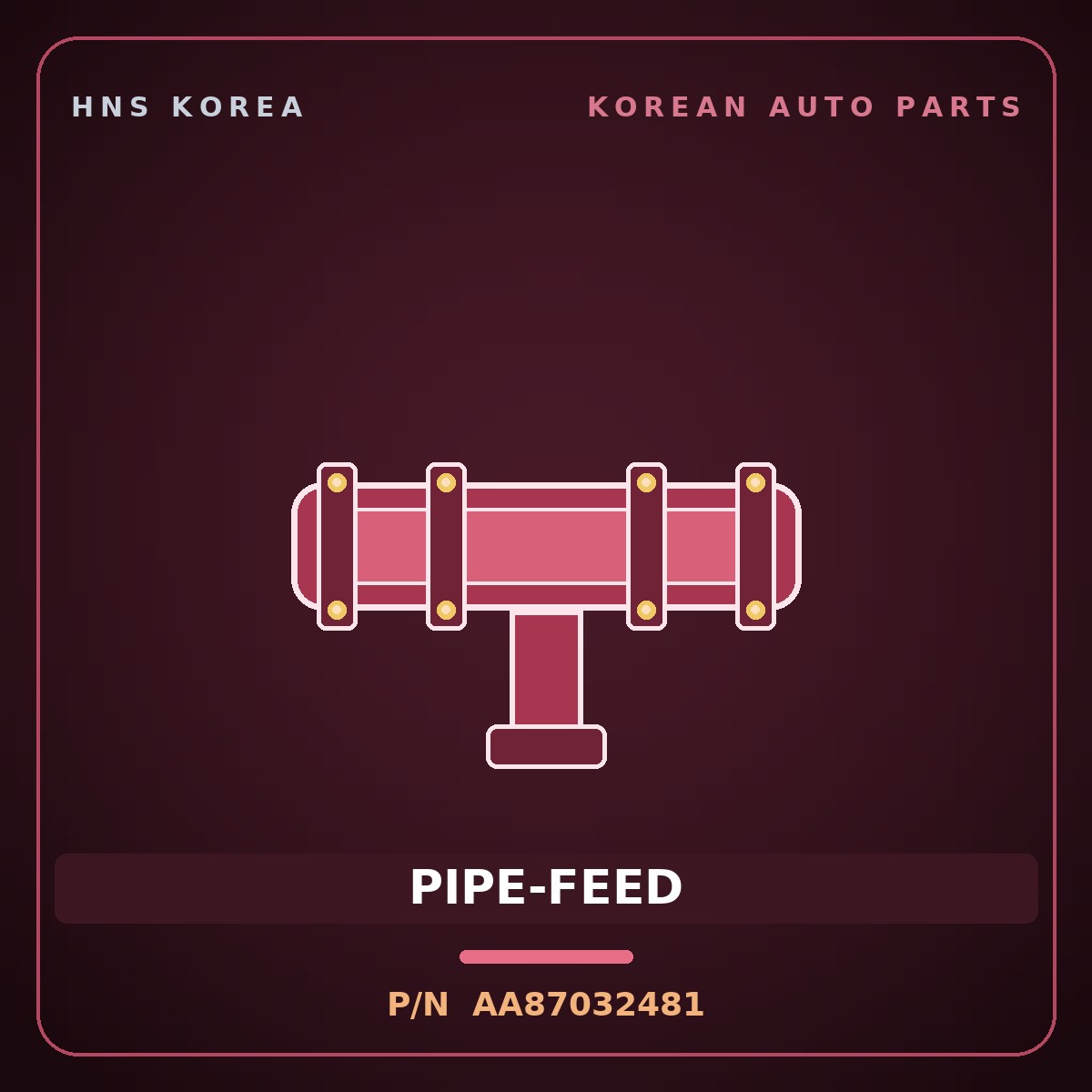 Genuine Mobis PIPE-FEED AA87032481 for Power Combi 1998 HNS Parts Korea