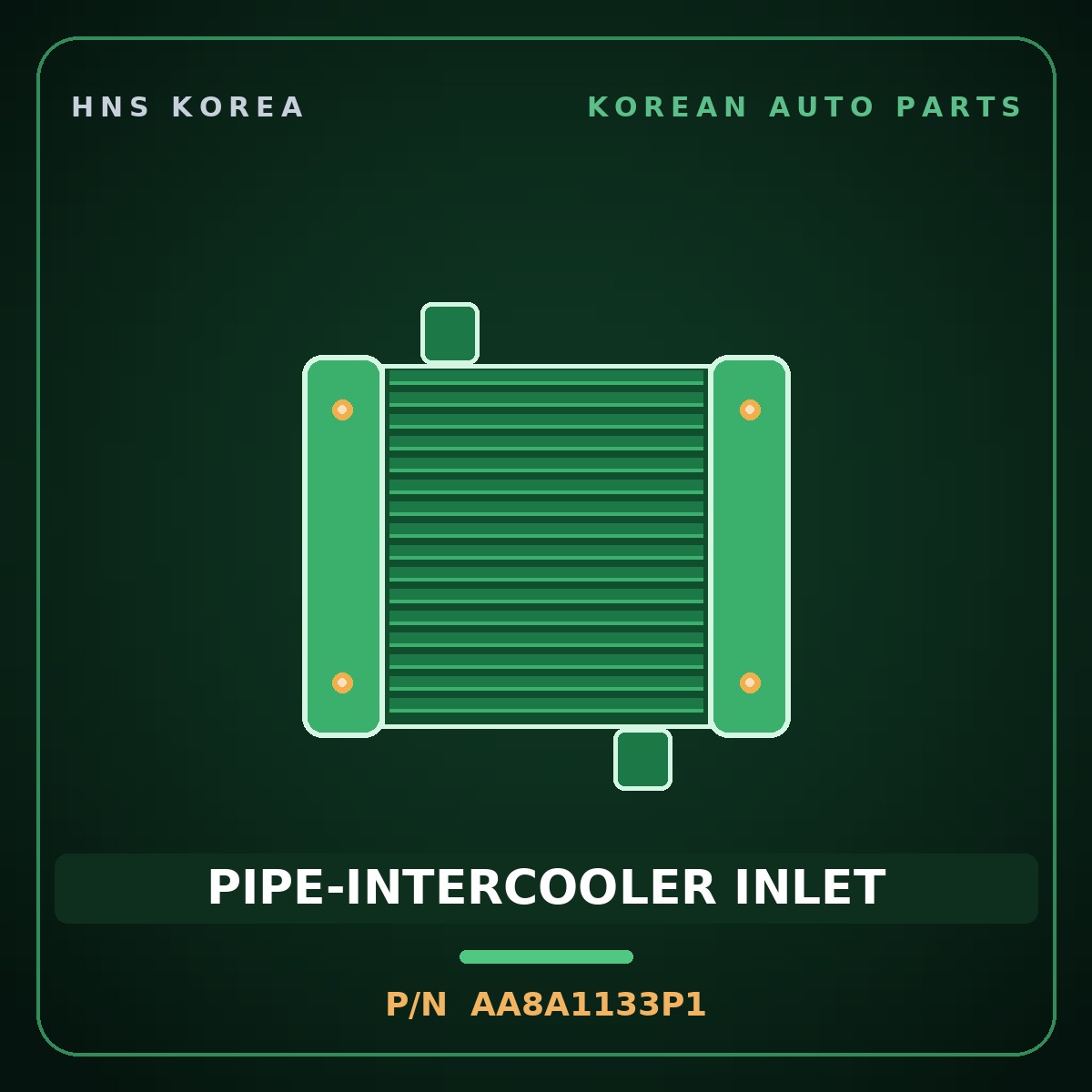 Genuine Mobis PIPE-INTERCOOLER INLET AA8A1133P1 for Power Combi 1998 HNS Parts Korea