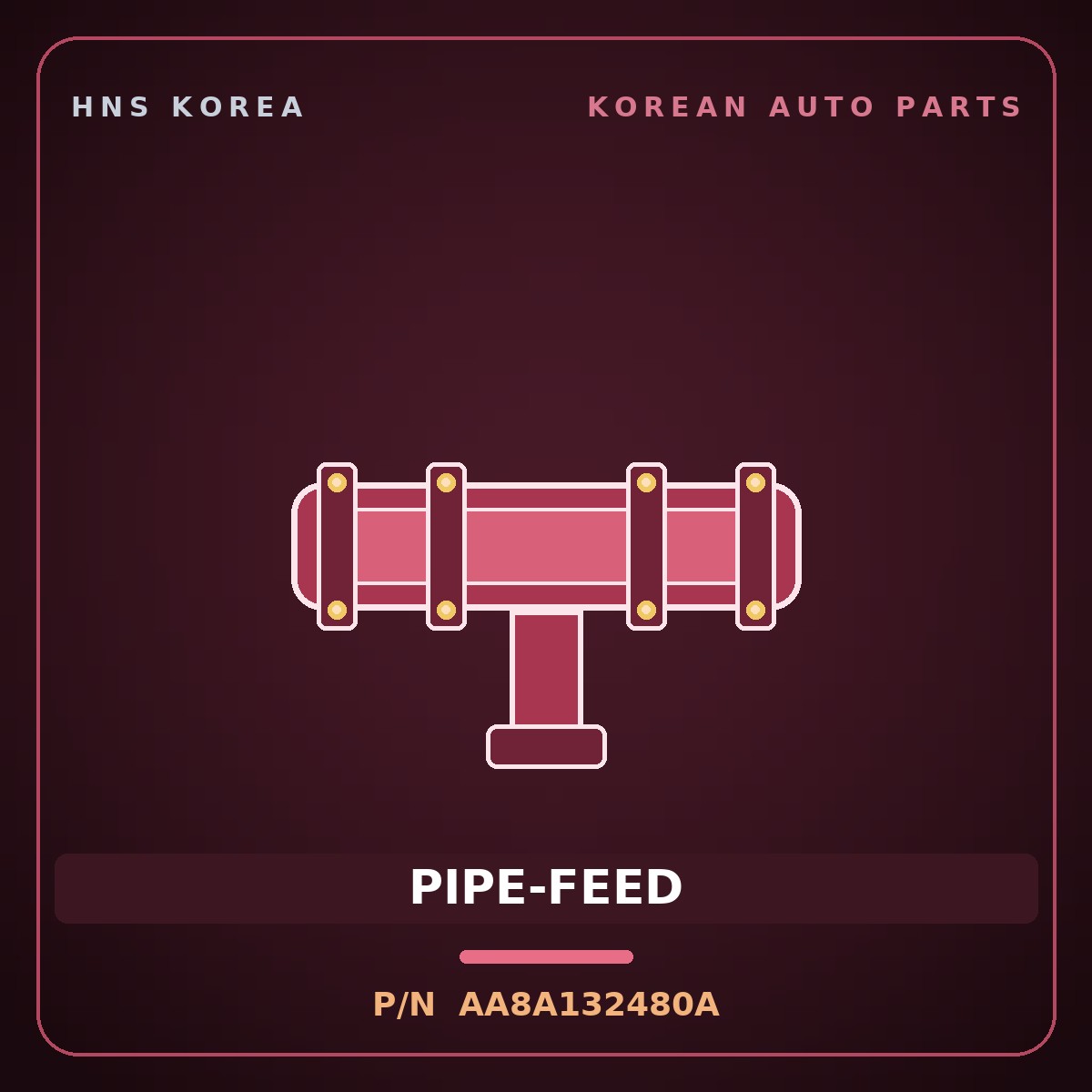 Genuine Mobis PIPE-FEED AA8A132480A for Power Combi 1998 HNS Parts Korea
