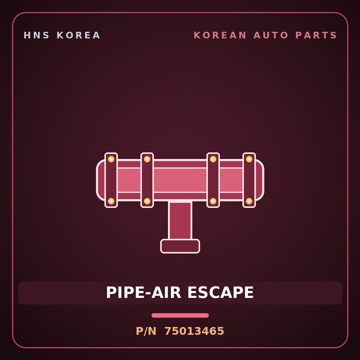 Genuine Mobis PIPE-AIR ESCAPE 75013465 for Ceres 1996 HNS Parts Korea