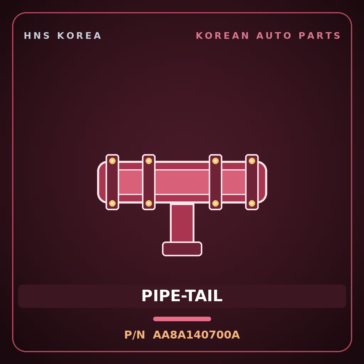 Genuine Mobis PIPE-TAIL AA8A140700A for Power Combi 1998 HNS Parts Korea