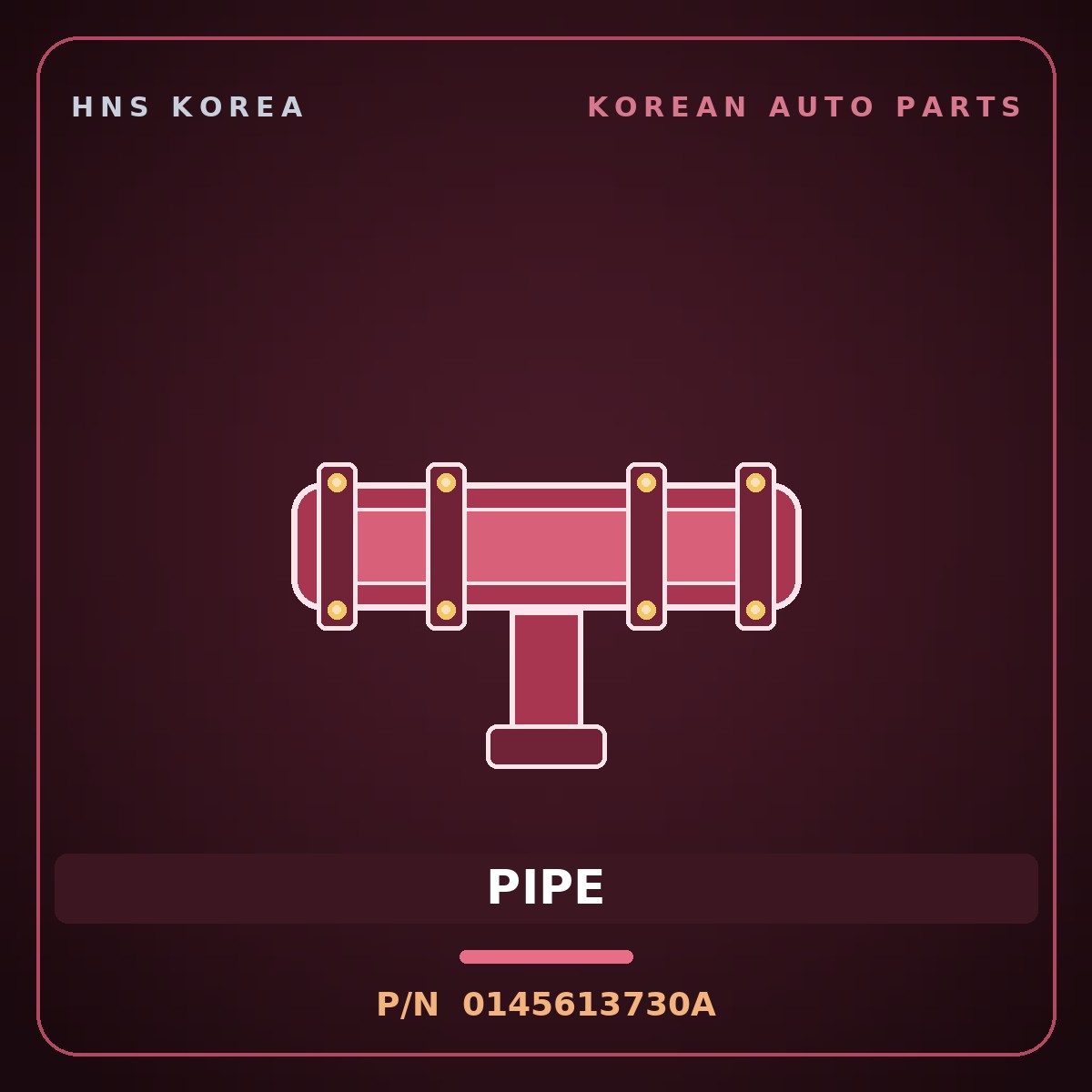 Genuine Mobis PIPE 0145613730A for Ceres 1996 HNS Parts Korea