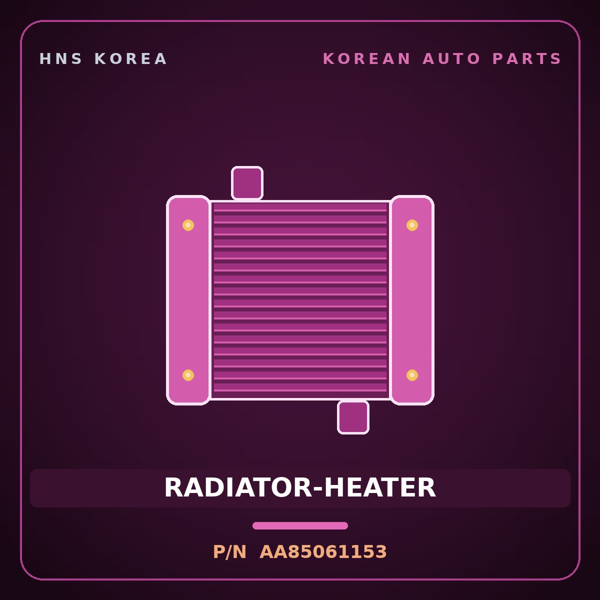 Genuine Mobis RADIATOR-HEATER AA85061153 for Power Combi 1998 HNS Parts Korea