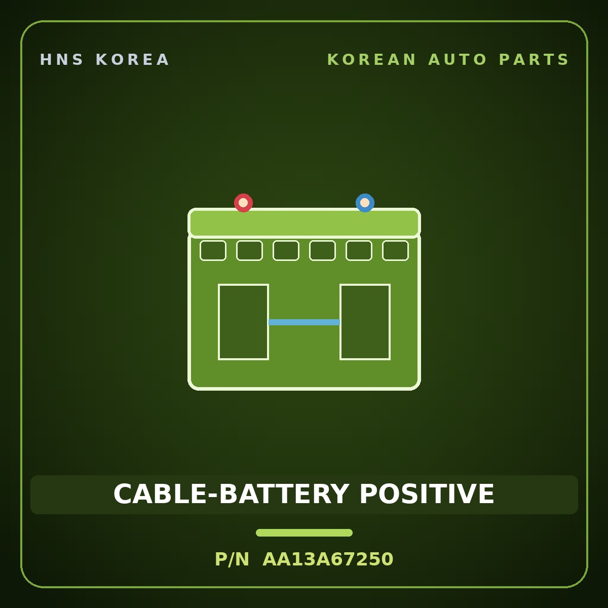 Genuine Mobis CABLE-BATTERY POSITIVE AA13A67250 for Towner 2000 HNS Parts Korea