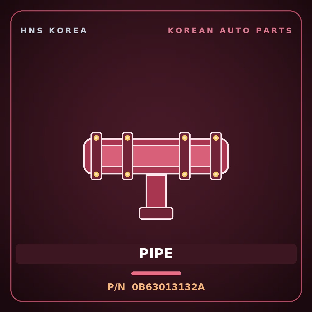 Genuine Mobis PIPE 0B63013132A for Sportage 2000 HNS Parts Korea
