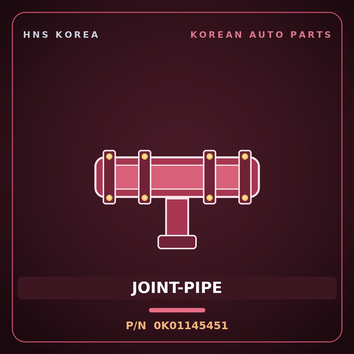 Genuine Mobis JOINT-PIPE 0K01145451 for Frontier 1998 HNS Parts Korea