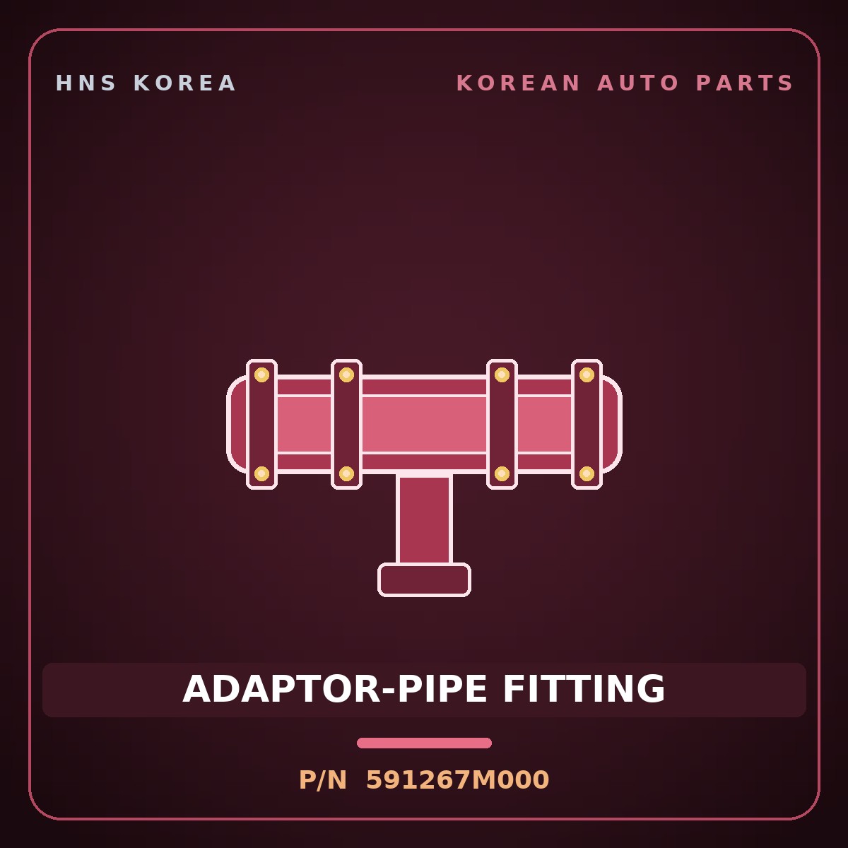 Genuine Mobis ADAPTOR-PIPE FITTING 591267M000 for Aero City 2004 HNS Parts Korea