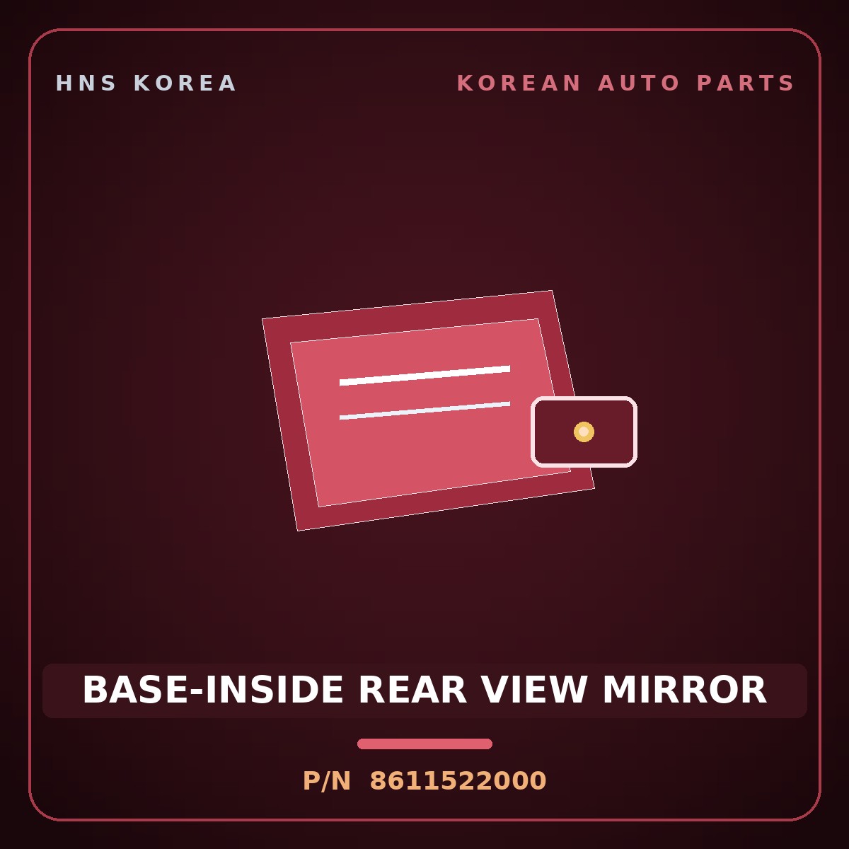 Genuine Mobis BASE-INSIDE REAR VIEW MIRROR 8611522000 for Atos 1995 HNS Parts Korea