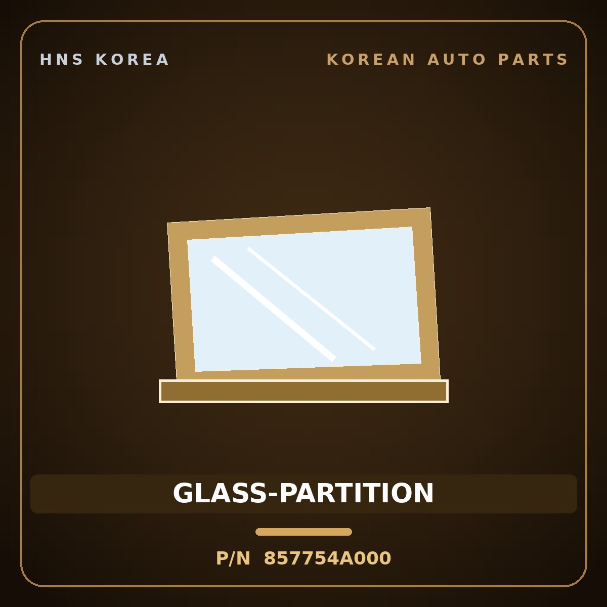 Genuine Mobis GLASS-PARTITION 857754A000 for Grand Starex 1997 HNS Parts Korea
