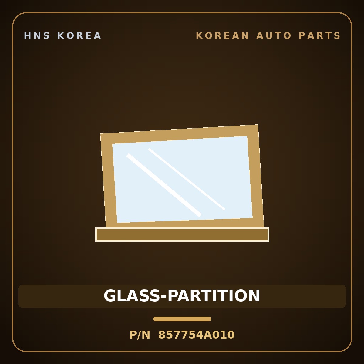 Genuine Mobis GLASS-PARTITION 857754A010 for Grand Starex 1997 HNS Parts Korea
