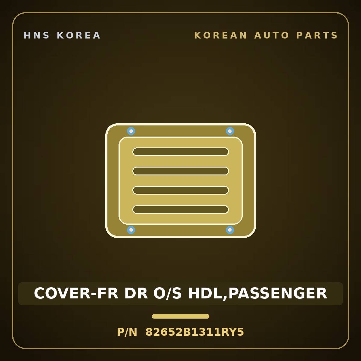 Genuine Mobis COVER-FR DR O/S HDL,PASSENGER 82652B1311RY5 for G80 2016 HNS Parts Korea