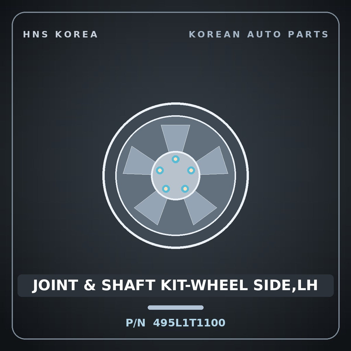 Genuine Mobis JOINT & SHAFT KIT-WHEEL SIDE,LH 495L1T1100 for G80 2020 HNS Parts Korea