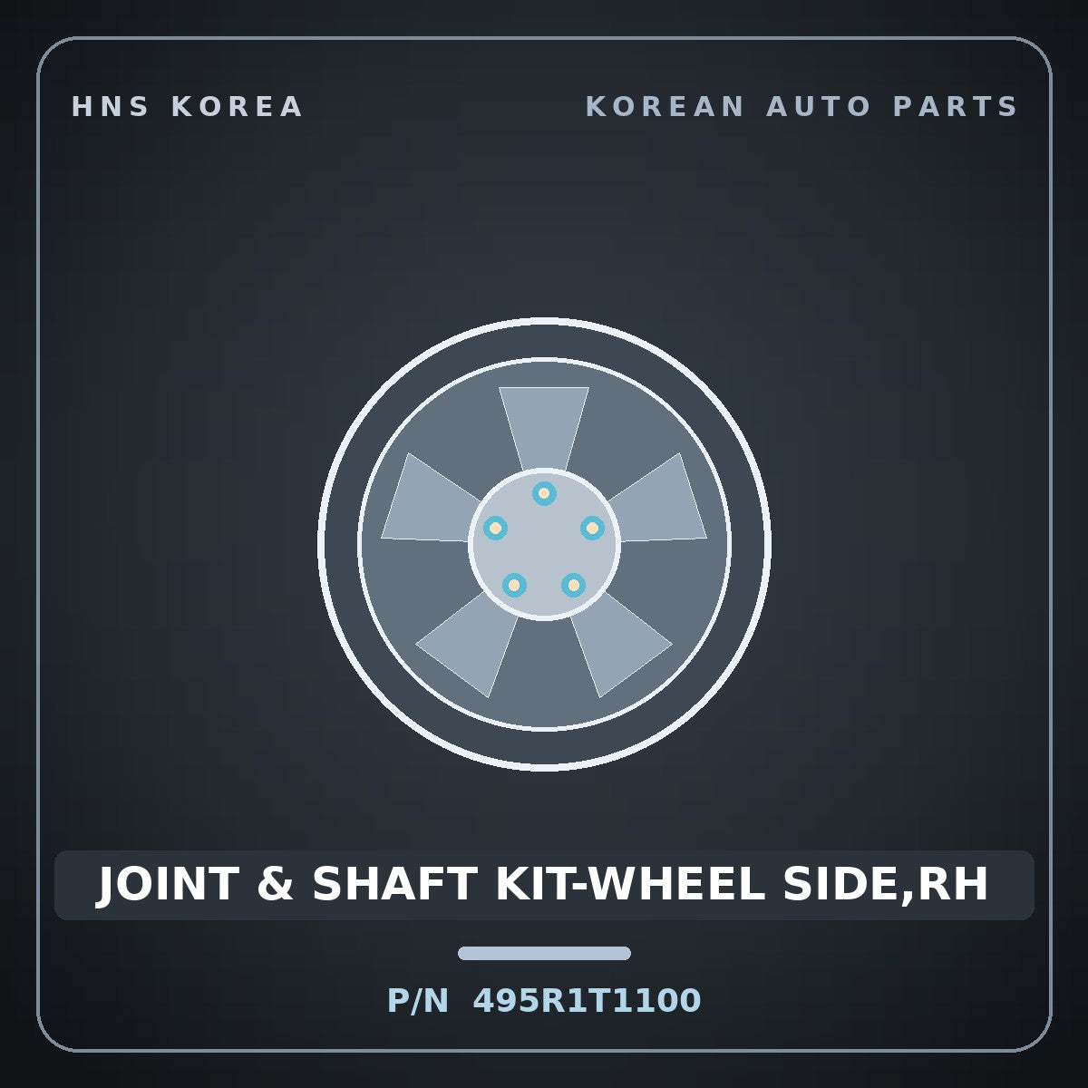 Genuine Mobis JOINT & SHAFT KIT-WHEEL SIDE,RH 495R1T1100 for G80 2020 HNS Parts Korea