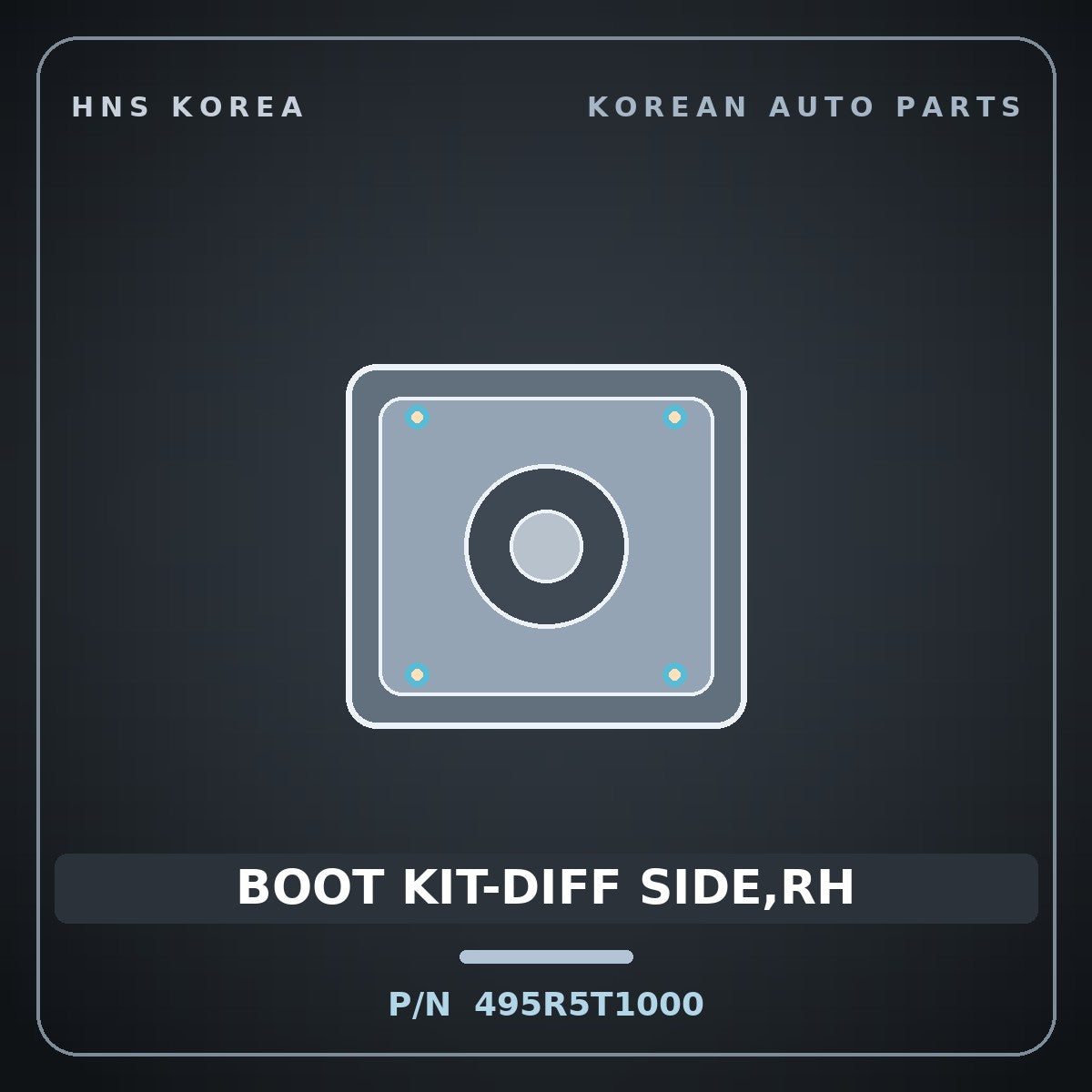 Genuine Mobis BOOT KIT-DIFF SIDE,RH 495R5T1000 for G80 2020 HNS Parts Korea