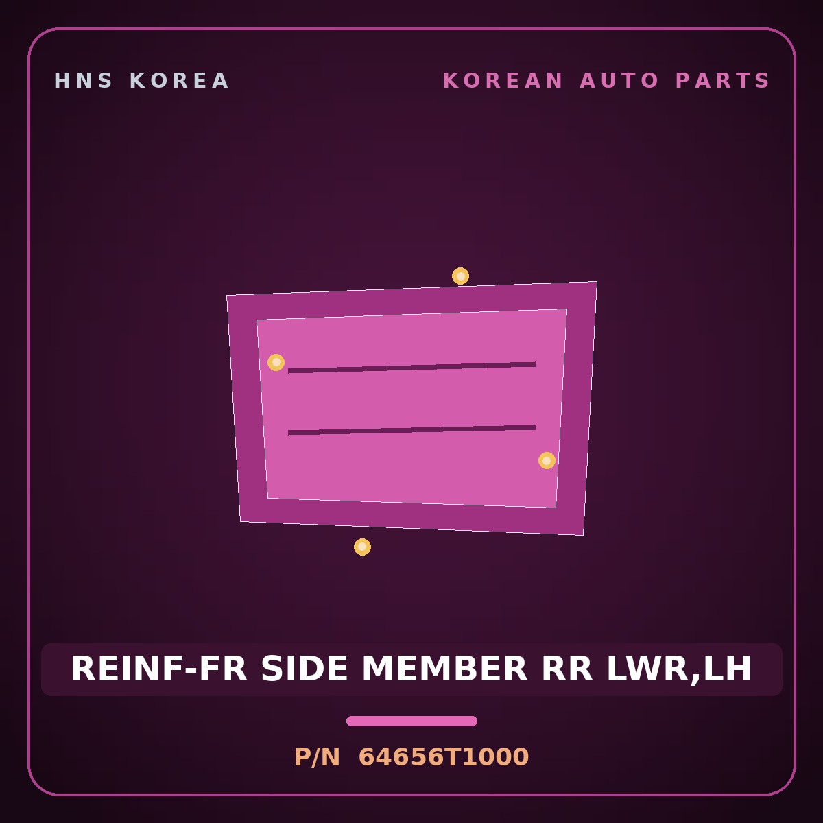 Genuine Mobis REINF-FR SIDE MEMBER RR LWR,LH 64656T1000 for G80 2020 HNS Parts Korea