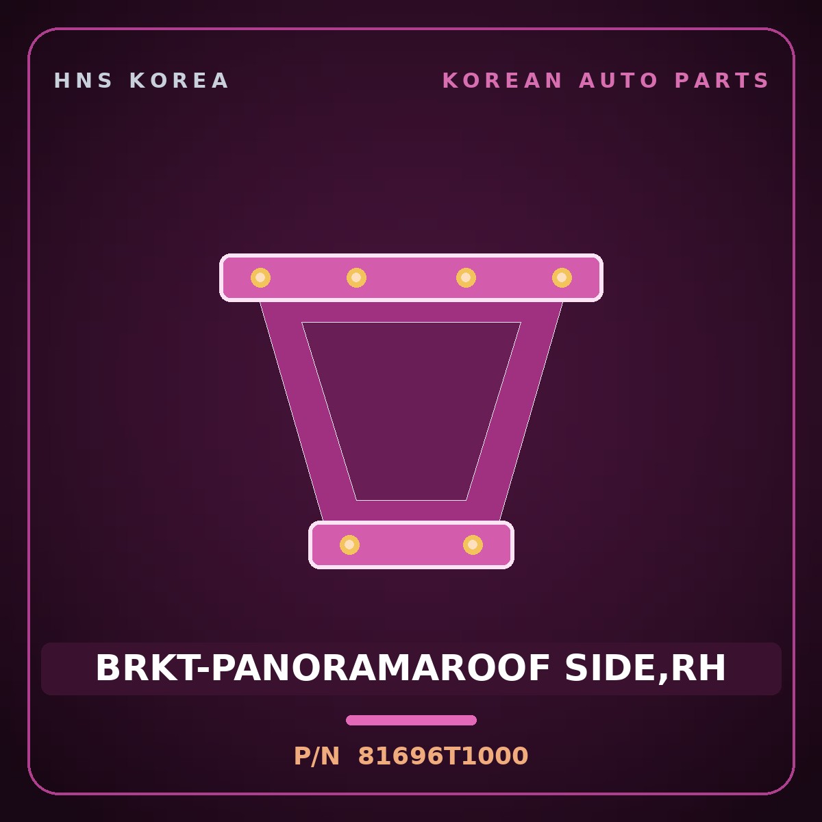 Genuine Mobis BRKT-PANORAMAROOF SIDE,RH 81696T1000 for G80 2020 HNS Parts Korea