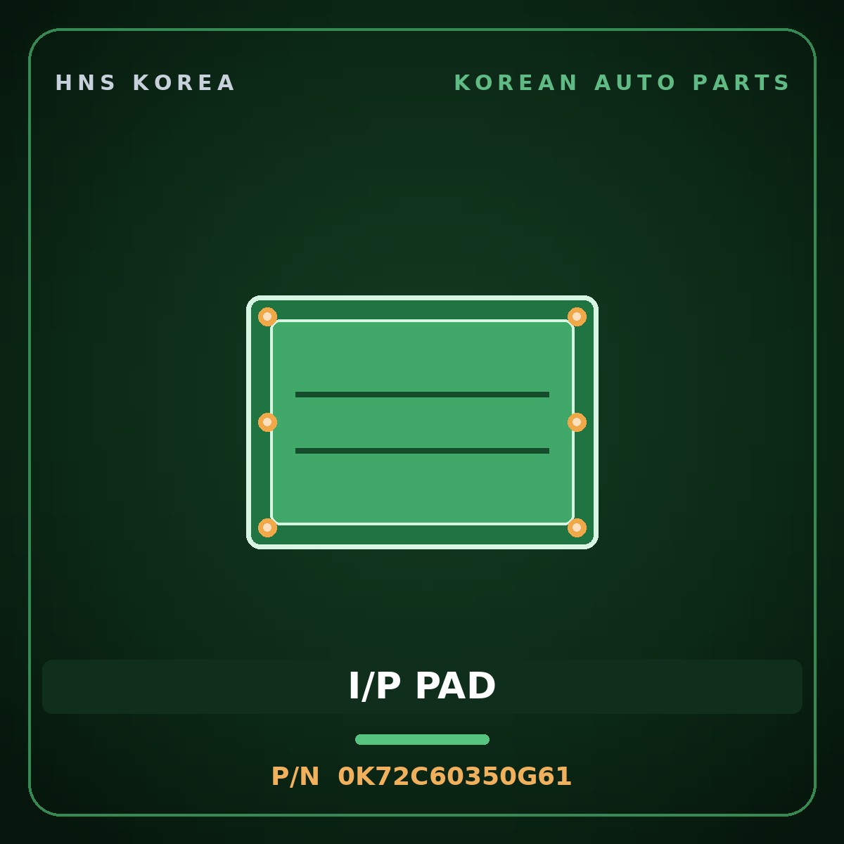 Genuine Mobis I/P PAD 0K72C60350G61 for Bongo 1996 HNS Parts Korea