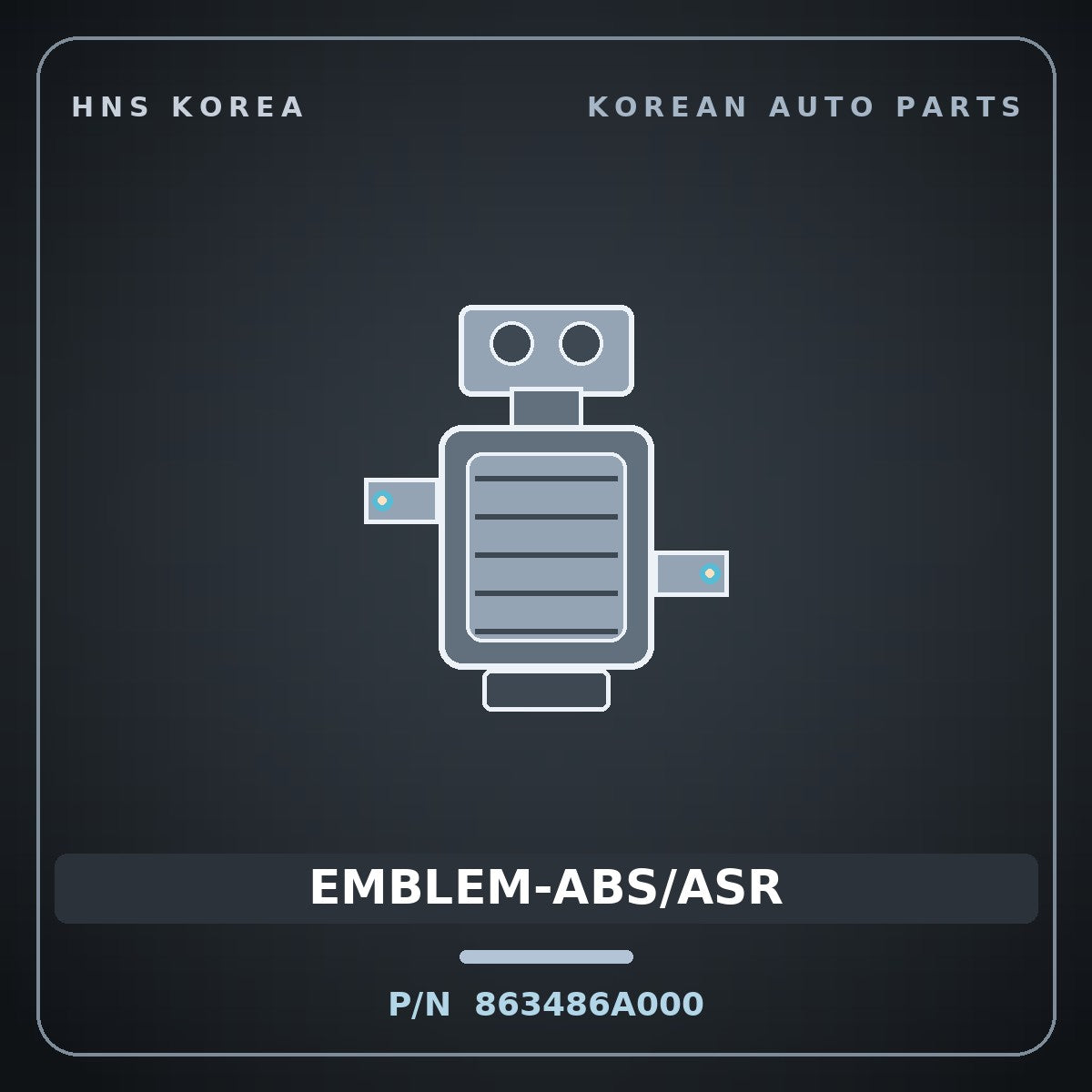 Genuine Mobis EMBLEM-ABS/ASR 863486A000 for 5-Ton Truck 1997 HNS Parts Korea